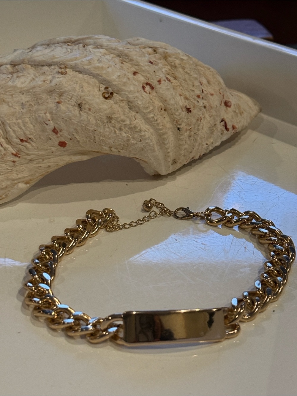Gold Chunky ID Choker Necklace